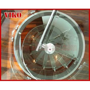 Spiral StaircaseVH43S Tread Tempered glass Aluminum Baluster Glass Handrail 304