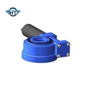 Small Hourglass Worm Gear Slew Drive Rotary Motion RAL9006