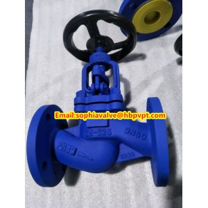 GG25 DIN flange end globe valve