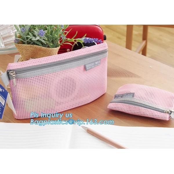 promotional zipper bag mesh file bags organizer, eco-friendly PVC A4 mesh material case file document bag, Nylon mesh do