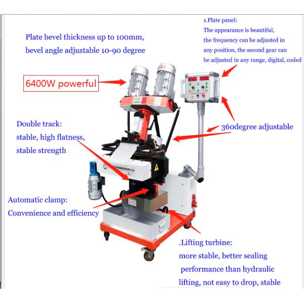 Adjustable Feed Ra 3.2 Plate Beveling Equipment With Side Clamp