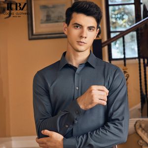 Business Professional No Ironing Men's Long-Sleeved Shirts with Customized Logo