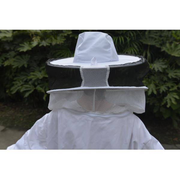 Round Veil White Bee Jacket with Round Hat of Beekeeping Protective Clothing