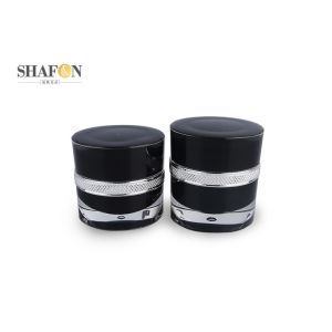Quality Black Empty Cosmetic Jars Container PP Inner Painting 30g Korean Style for sale