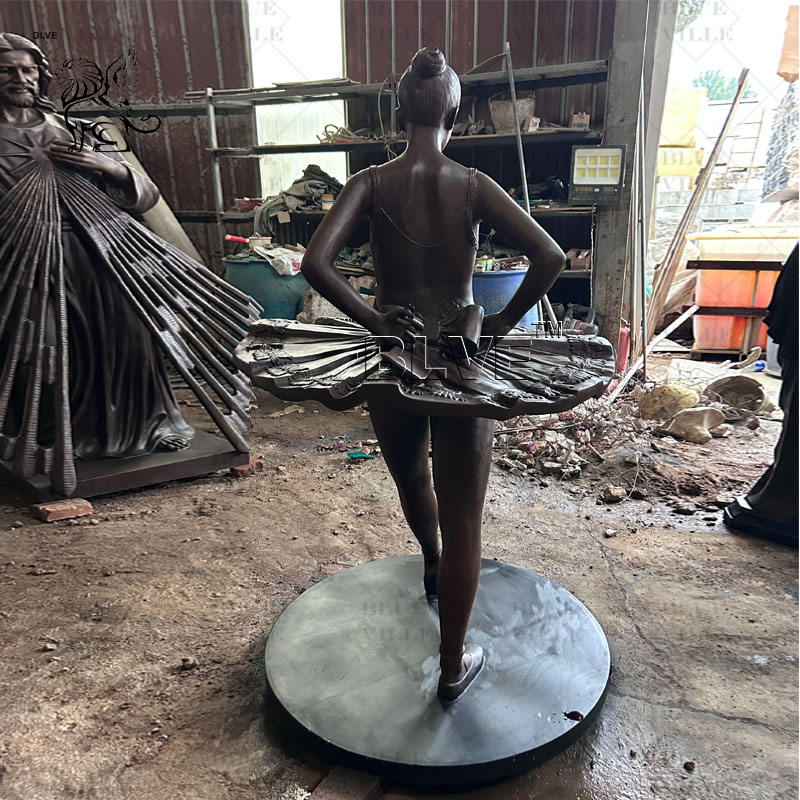 Bronze Dancing Girl Sculpture Metal Art Ballet Woman Figure Statue Life Size