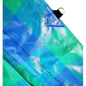 Poly Woven Fabric Pe Tarpaulins in Green Silver with Waterproof and Lightweight Design