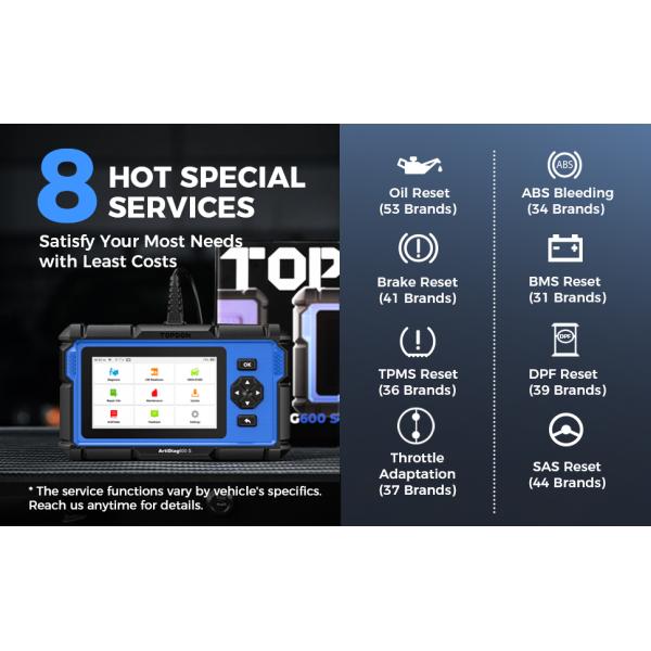 TOPDON Artidiag 600S AD600S with 4 System Diagnostic Tool and 8 Reset Services Free Lifetime Upgrade