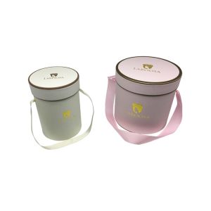 Reusable Round Black Flower Gift Box With Recycled Paperboard Material