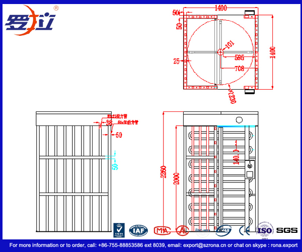 High Safety Pedestrian Turnstile Security Systems Semi-Auto Mechanism Housing With CE Approved Indoor and Outdoor