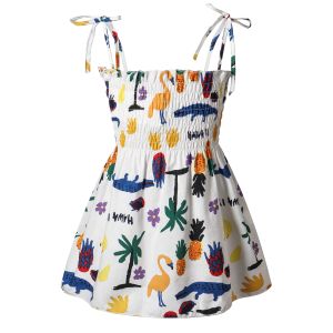 Children's Dress Clothing New Printing Summer Girls' Suspender Dress