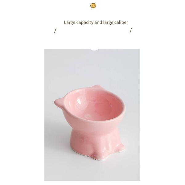 Pet Neck Guard Ceramic Elevated Cat Bowl Foot Diagonal Dog Bowl To Prevent Spilling Water And Food Bowl