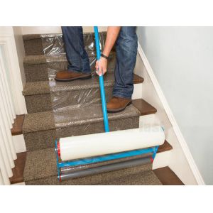 China 0.08mm 36″ X 1,000′ Transparent Reverse Wound Temporary Carpet Protection Film on sale