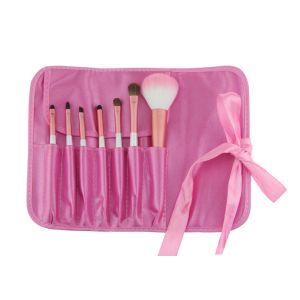 Wood Handle Custom Professional Travel Makeup Brushes With Cosmetic Bag