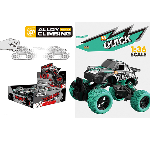 1 : 32 Alloy Climbing Vehicles Big Wheels Children's Play Toys Pull Back Go Power