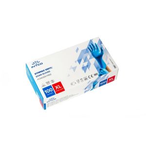 Quality BASIC SYNMAX ASTM D5250 Vinyl Blue Examination Gloves Powder Free for sale