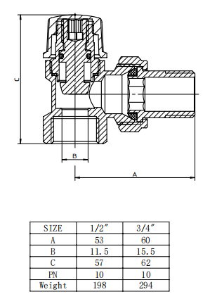 Angle Lockshield 10 Bar Working Pressure from 0℃ to 120℃ Working Temperature DIN259 Thread