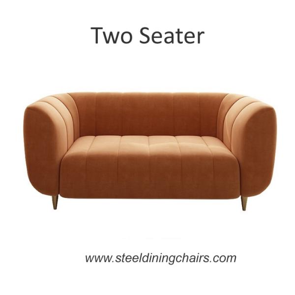 Luxury Restaurant Velvet Upholstered Leisure Lounge 75CM 100cm Two Seater Sofa
