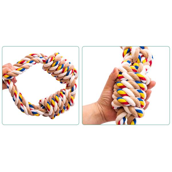 Sustainable Mixed Color Dog Chew Toy for Large Breeds Bite-Resistant Labrador and Golden Retriever Polygonal Stick Rope
