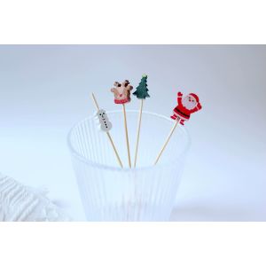 Cocktail skewers with looped knot biodegradable bamboo cocktail picks disposable