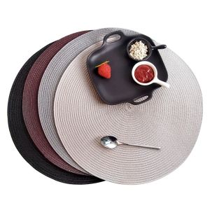 Round Washable PVC Dining Table Place Mats Diameter 38cm or Customized Size