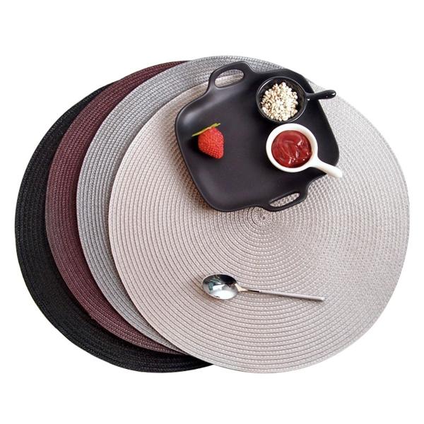 Round Washable PVC Dining Table Place Mats Diameter 38cm or Customized Size