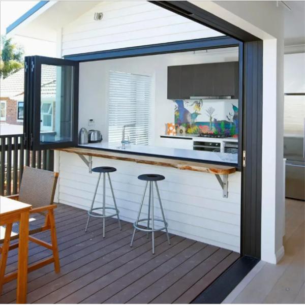 Aluminum Bifold Windows With 1.4mm Aluminum Wall Thickness And 70mm Window Frame Width