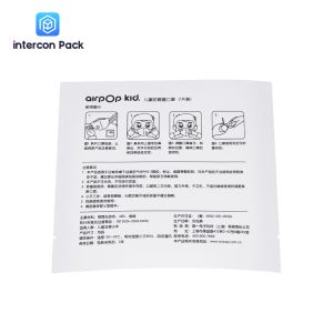 White Kraft Paper Composite Plastic Bags Translucent Protective Mask Packaging