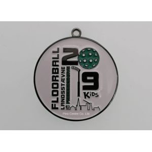 Antique Gold Customized 5K Race Medals / Volleyball Or Floorball Danmark Medals