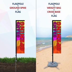 UV Printing Promotional Feather Flags Polyester Fabric Flag Pole Advertising