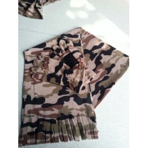 camo fleece gloves and scarf