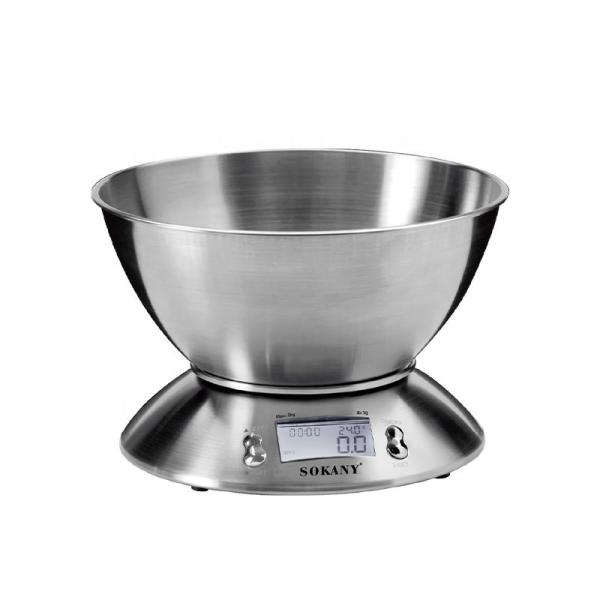 Digital Display Sokany 1204 304 Stainless Steel Electronic Weight Food Kitchen Scale for Cooking/Bakery 15.9*3*21cm