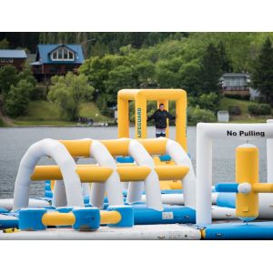 100 People Capacity Inflatable Water Park Games With TUV Certification