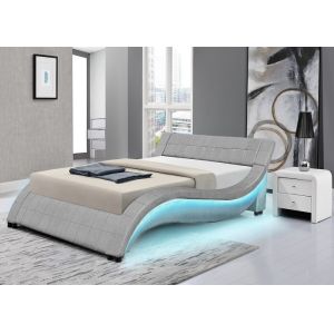 Harmin Queen Platform LED Upholstered Bed ROSH BSCI Certification