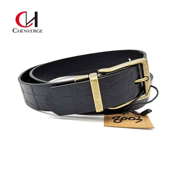 Cowhide Genuine Brown Leather Belt Womens Width 34mm Practical