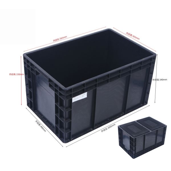 600*400*280mm Injection ESD Bin Box Antistatic Plastic Bins Turnover Box