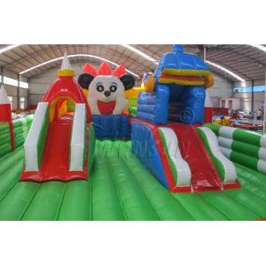 Durable Inflatable Fun City / Bouncy Castle Playground For Kindergarten