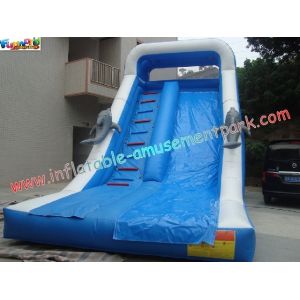 Customised 18 OZ PVC Dolphin Commercial Inflatable Slides For Amusement Parks 8