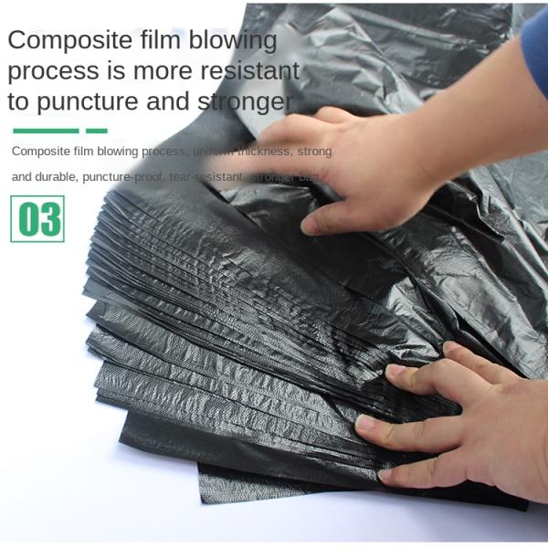 Large Size 140*120 Disposable Black Sanitation Thickened Flat Big Garbage Bag Factory Wholesale Plastic Garbage Bag