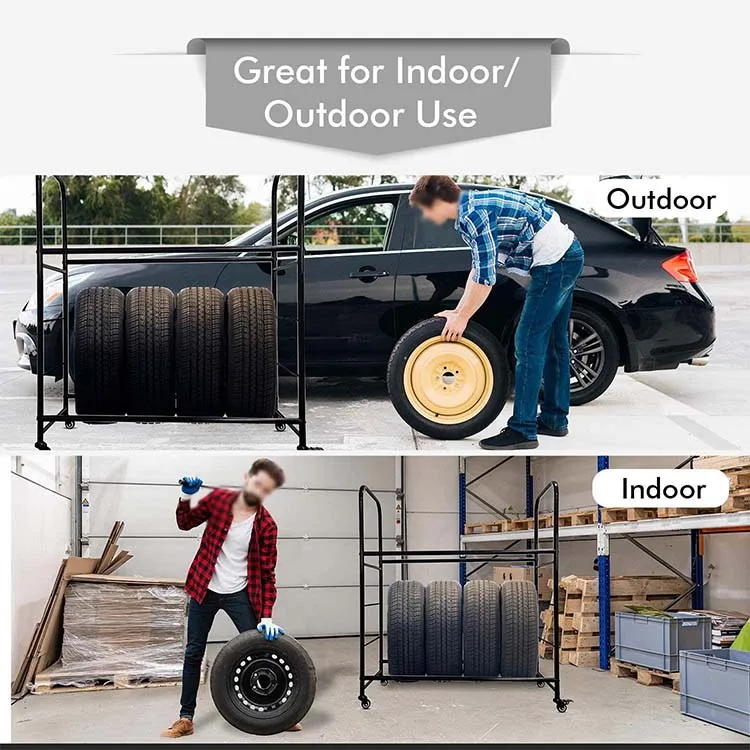 Metal Garage Tire Storage Rack Custom Heavy Duty Corrosion Protection