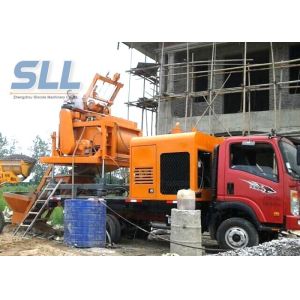 Easy Moving Mobile Trailer Mounted Concrete Pump With Double Shaft Mixer
