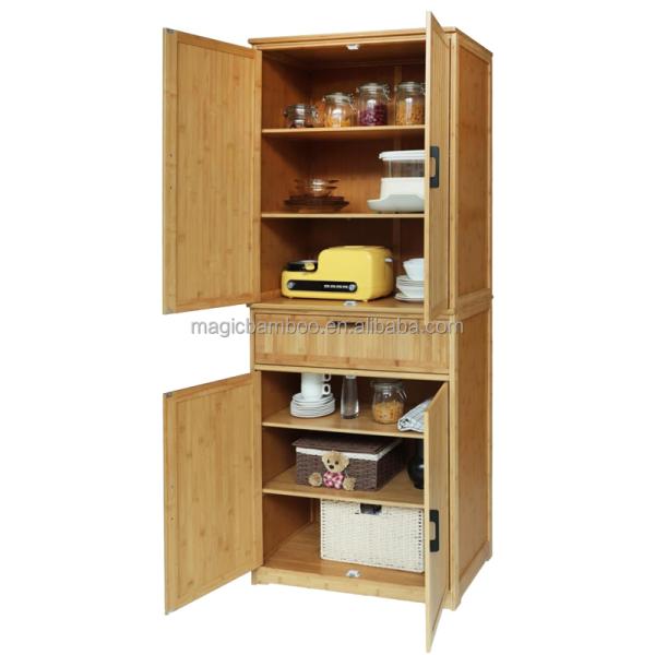 CE Certified Sustainable Bamboo Kitchen Cabinets Pantry With Drawer