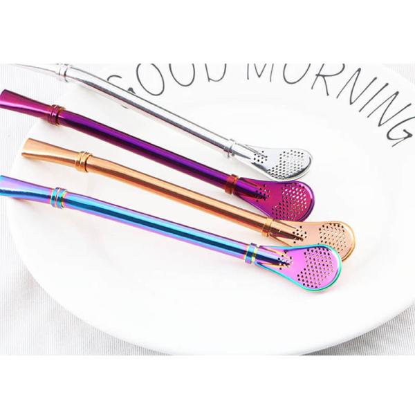 Novelty 304 Stainless Steel Straw / Creative Stainless Steel Coffee Scoop Filter
