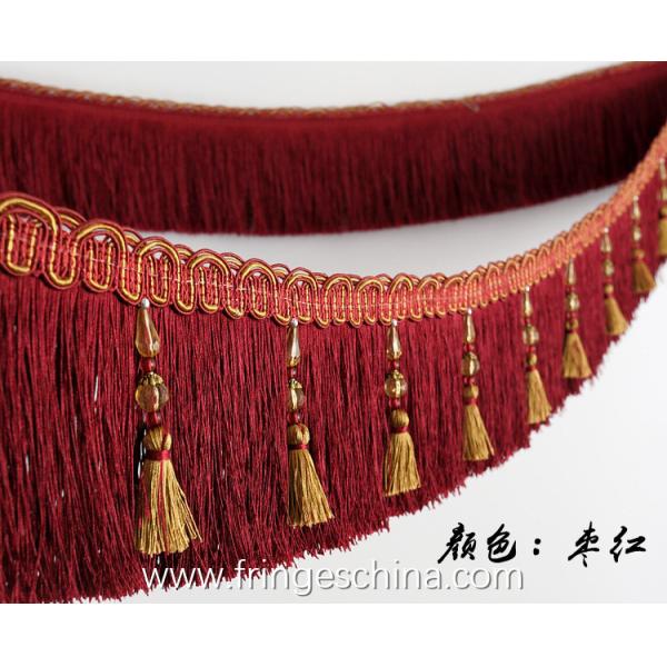 Handmade fashionable chain beads lace tassels fringes for curtain/sofa/pillow/stage decoration
