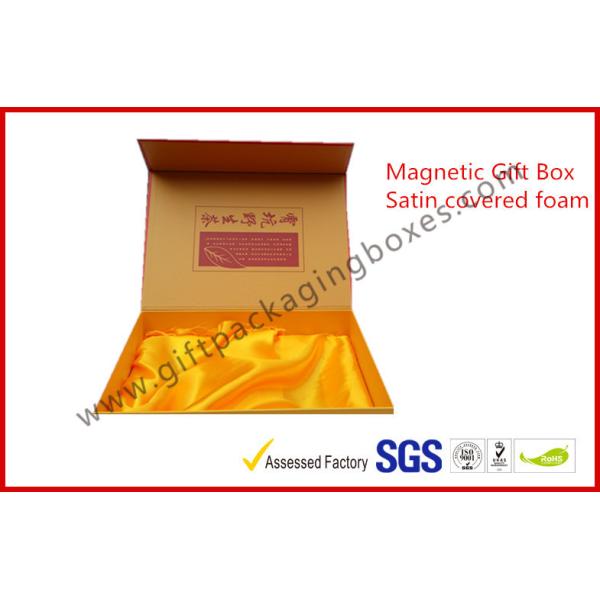 Buy Magnetic Rigid Gift Boxes Satin Covered Foam with UV Coating at wholesale prices