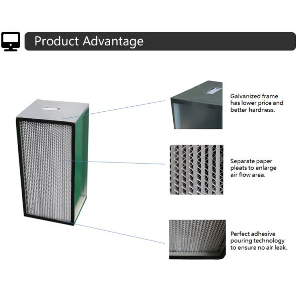 Fiber Glass Deep Pleat HEPA Filter Pleated Panel Air Filter With Aluminum Foil Separation