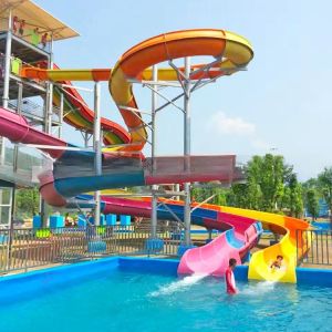 Swimming Pool Speed Water Slides Fiberglass Environmental Friendly