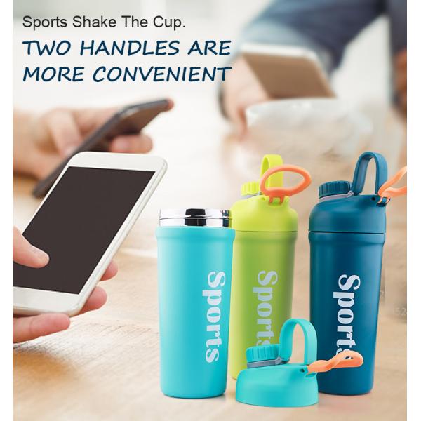 Custom Black Bpa Free Logo Metal Double Walled Insulated Vacuum Stainless Steel Shaker Bottle Gym With Ball