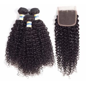 Double Weft Kinky Curly Cambodian Virgin Hair / 100 Remy Human Hair Extensions