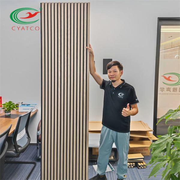 Decorative Wood Veneer Acoustic Slat Wall Wear Resistant