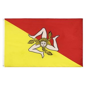 CMYK Printing 90x150cm 100D Polyester Italy Sicily Flag
